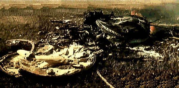 Burning wreckage of Soyuz-1, 24 April 1967. (RosCosmos)